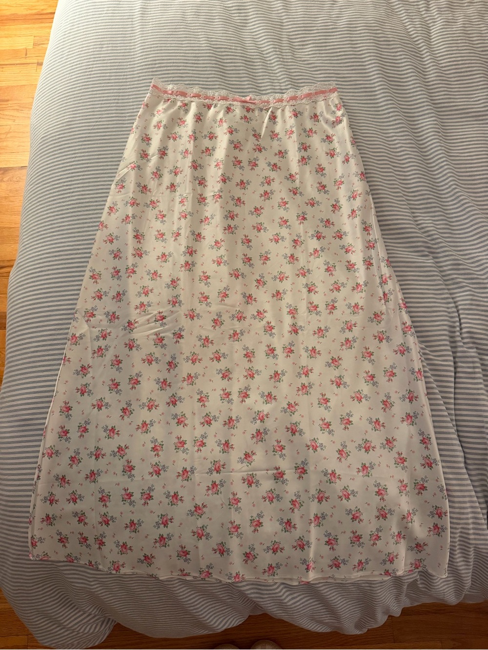 For Love & Lemons Pink Floral Maxi Skirt